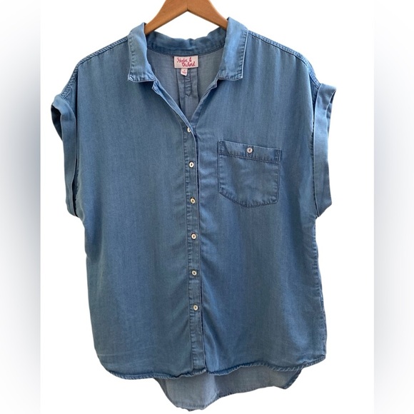Hester & Orchard Tops - Hester & Orchard Chambray Sleeveless Button Front Top Women’s Large